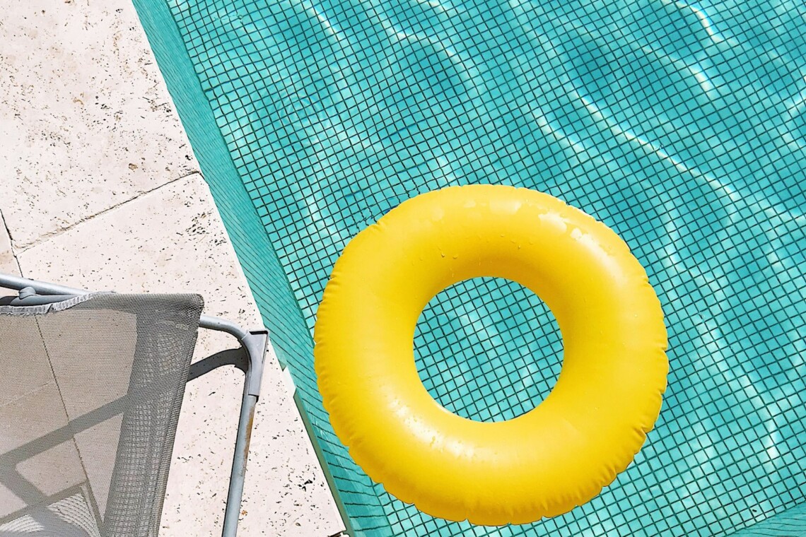 summer pool float overhead